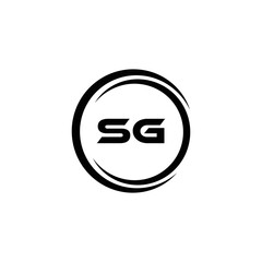 SG logo. S G design. White SG letter. SG, S G letter logo design. Initial letter SG linked circle uppercase monogram logo. S G letter logo vector design.