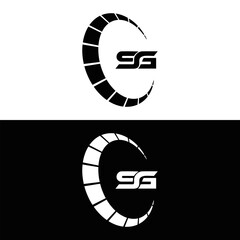 SG logo. S G design. White SG letter. SG, S G letter logo design. Initial letter SG linked circle uppercase monogram logo. S G letter logo vector design.