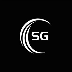 SG logo. S G design. White SG letter. SG, S G letter logo design. Initial letter SG linked circle uppercase monogram logo. S G letter logo vector design.