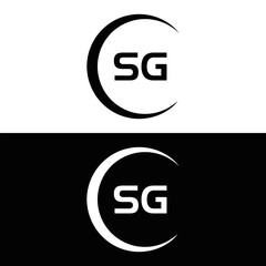 SG logo. S G design. White SG letter. SG, S G letter logo design. Initial letter SG linked circle uppercase monogram logo. S G letter logo vector design.