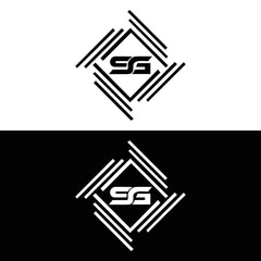 SG logo. S G design. White SG letter. SG, S G letter logo design. Initial letter SG linked circle uppercase monogram logo. S G letter logo vector design.