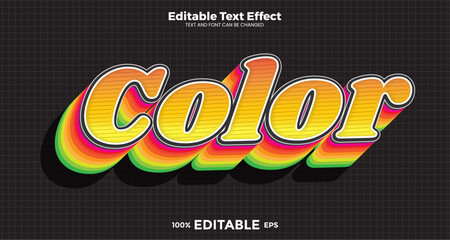 Color editable text effect in modern trend style
