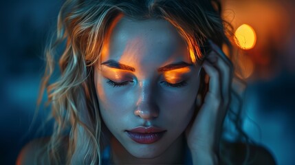 Fototapeta premium the sharp stabbing pains of a migraine as it pulses behind your eyes