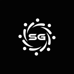 SG logo. S G design. White SG letter. SG, S G letter logo design. Initial letter SG linked circle uppercase monogram logo. S G letter logo vector design.