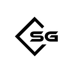 SG logo. S G design. White SG letter. SG, S G letter logo design. Initial letter SG linked circle uppercase monogram logo. S G letter logo vector design.