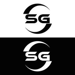 SG logo. S G design. White SG letter. SG, S G letter logo design. Initial letter SG linked circle uppercase monogram logo. S G letter logo vector design.