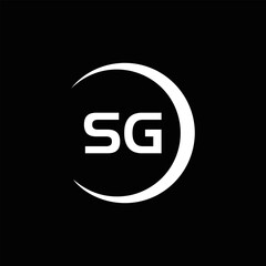 SG logo. S G design. White SG letter. SG, S G letter logo design. Initial letter SG linked circle uppercase monogram logo. S G letter logo vector design.