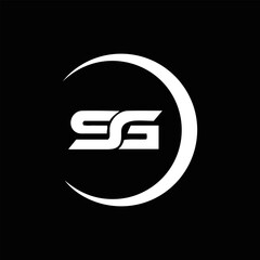 SG logo. S G design. White SG letter. SG, S G letter logo design. Initial letter SG linked circle uppercase monogram logo. S G letter logo vector design.