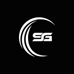 SG logo. S G design. White SG letter. SG, S G letter logo design. Initial letter SG linked circle uppercase monogram logo. S G letter logo vector design.