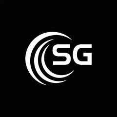 SG logo. S G design. White SG letter. SG, S G letter logo design. Initial letter SG linked circle uppercase monogram logo. S G letter logo vector design.