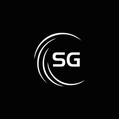 SG logo. S G design. White SG letter. SG, S G letter logo design. Initial letter SG linked circle uppercase monogram logo. S G letter logo vector design.