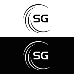 SG logo. S G design. White SG letter. SG, S G letter logo design. Initial letter SG linked circle uppercase monogram logo. S G letter logo vector design.
