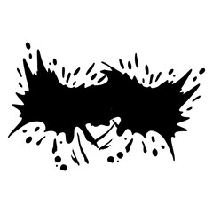 Paint splash monochrome flat symbol.