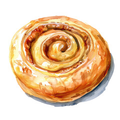 Fototapeta premium Danish pastry ,illustration watercolor