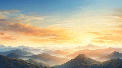 sunset in the mountains