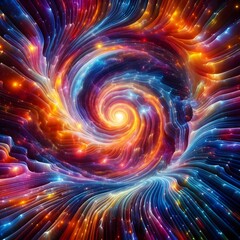 Psychedelic Vortex showcasing abstract colorful shapes in a cosmic display