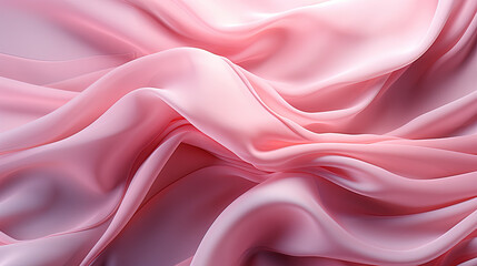 Obraz premium Fluttering Pink Color Fabric in Space With Delicate Folds on Blurry Background