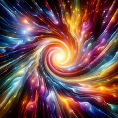 Psychedelic Vortex showcasing abstract colorful shapes in a cosmic display