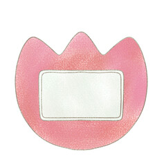 ピンクのチューリップ形の名札