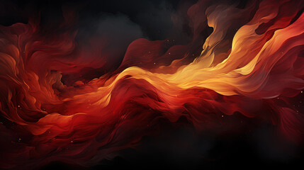 Beautiful Art of Gold and Red Brush Stroke Artistic Wavy Background