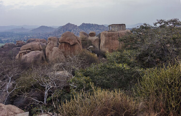 Hampi - Sunrise on Malyavant Hill. Karnataka. India