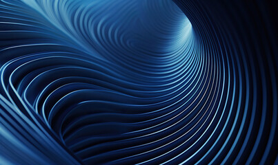 A sci-fi inspired tunnel with glowing blue neon lights in a spiral pattern creates a captivating vibe. generate AI
