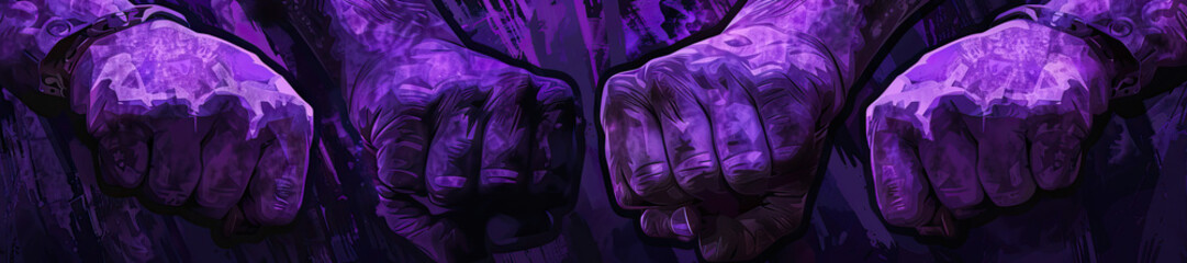 Obraz premium Revolutionary Unity (Purple): Symbolizes the sense of solidarity and common purpose among revolutionaries
