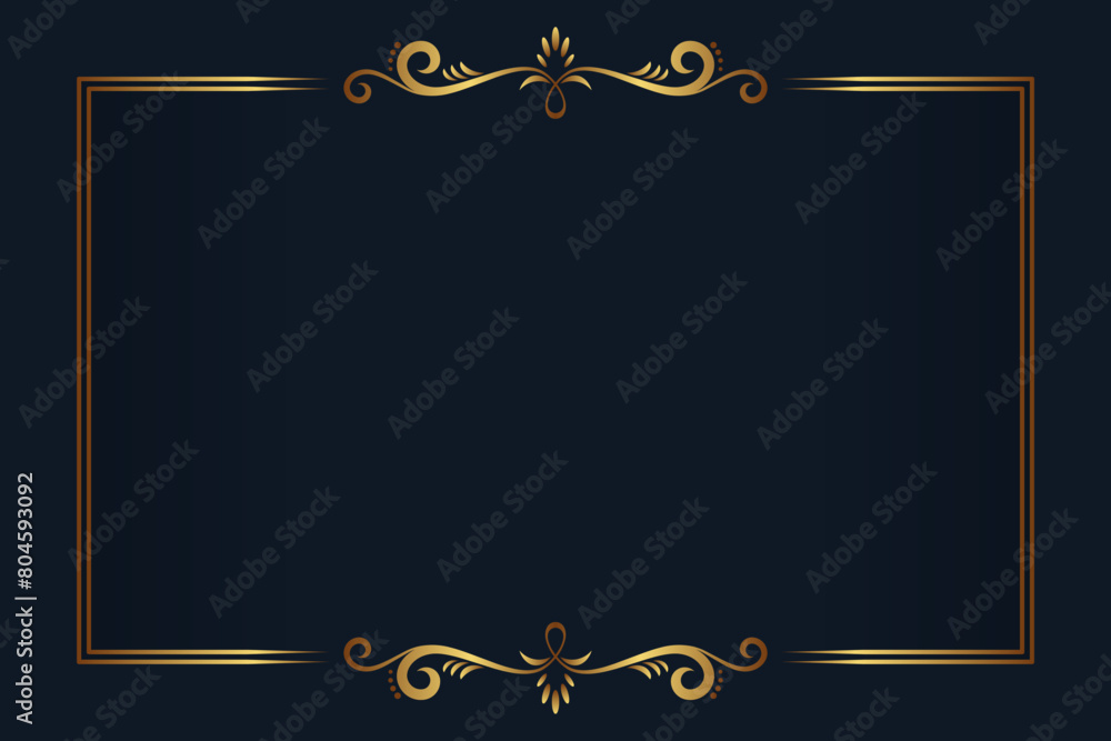 Wall mural royal golden frame luxury background with text space