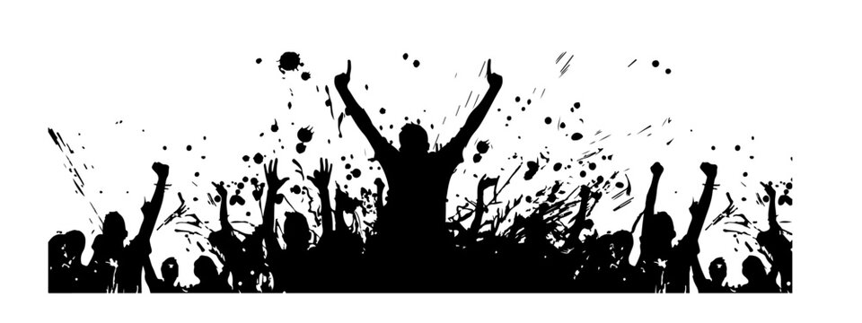 Joyous Jubilation Excited Crowd Vector Illustration