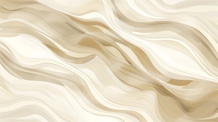 Obraz premium An abstract illustrated print in light beige and darker beige, thick swirling stripes.