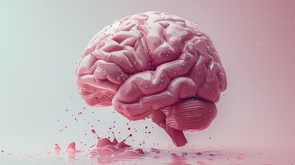 Flat design of a human brain stroke. Brain disease.