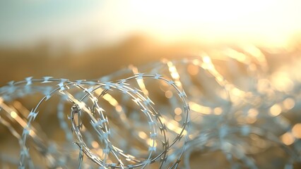 Symbolism of Broken Barbed Wire: A Representation of Liberation, Resilience, and Hope for Refugees. Concept Symbols, Broken Barbed Wire, Liberation, Resilience, Hope, Refugees