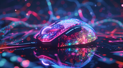 Fototapeta na wymiar glowing computer mouse
