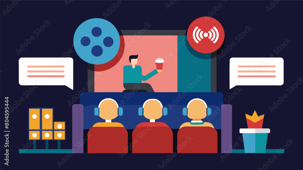 Poster a cinema with opencaptioning and audio description options for individuals with hearing or visual im