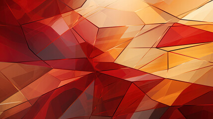 Red and Gold Abstract Design of Geometric Minimalist Contemporary Background