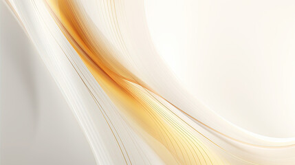 Light White Background With Beautiful Gold Wavy Lines