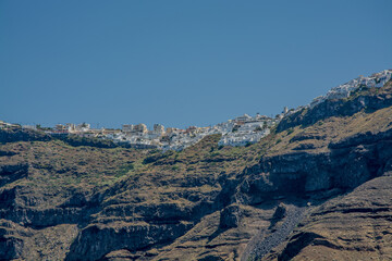 volcanic landscape of the island of Santorini