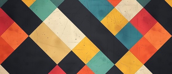 A simple geometric pattern in bold, contrasting colors