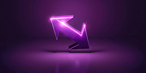 Shame (Dark Purple): A downward-pointing arrow representing a feeling of embarrassment or guilt - obrazy, fototapety, plakaty