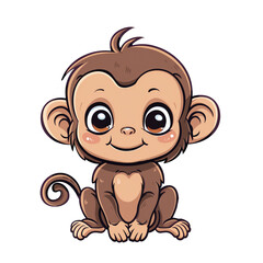 Fototapeta premium Little baby monkey cartoon character
