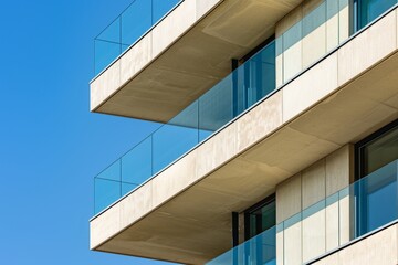 an office building with large balconies Generative AI