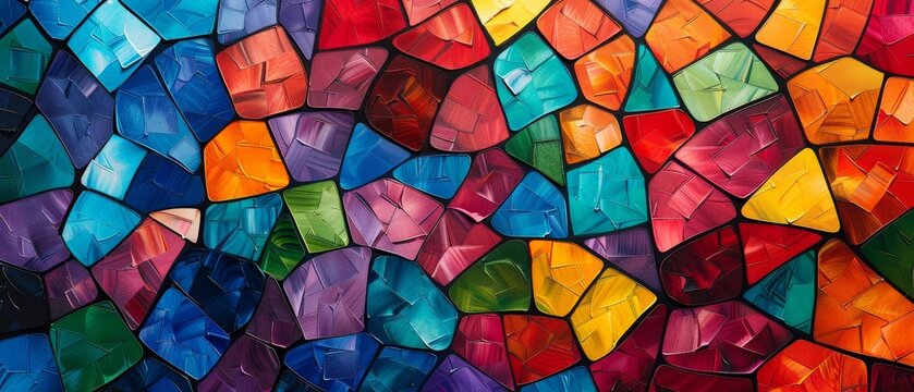 A vibrant background with a complex tessellation pattern