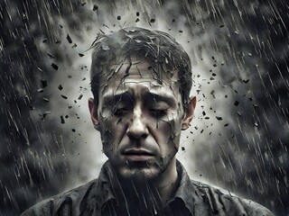 portrait of a person in the rain