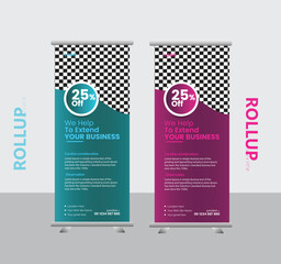 Creative Roll up banner design template.