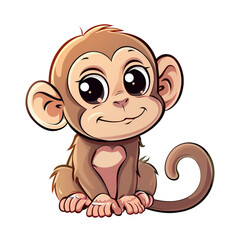 Obraz premium Baby monkey cartoon character illustration
