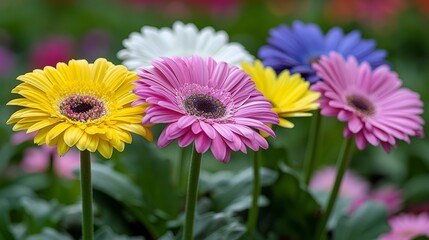 Obraz premium Assorted vibrant flowers creating a beautiful and diverse floral pattern in a picturesque display