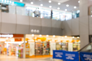 Bokeh view of the shopping mall in Hong Kong city