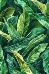 A close up of vibrant green leaves, perfect for nature backgrounds