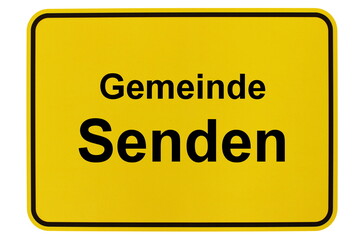 Illustration eines Ortsschildes der Gemeinde Senden in Norfrhein-Westfalen