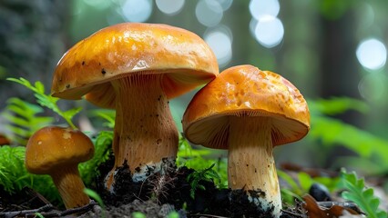 Boletus Edulis Mushroom: A Delectable Delicacy Known as Porcini Fungus. Concept Mushroom Foraging, Cooking Delicacies, Boletus Edulis Recipes, Culinary Delight